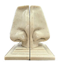 C2C Vtg Mid Century Modern Human Nose Bookends Pop Art Marble Nob Hill Sculpture picture