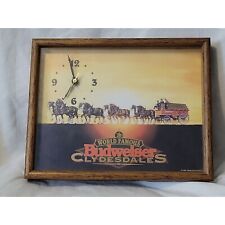 Vintage 1995 World Famous Budweiser Clydesdales Beer Picture Clock Anheuser-Bush picture