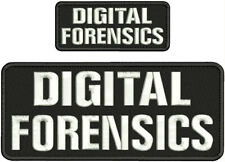 DIGITAL FORENSICS EMB PATCH 4X10 AND 2X5 HOOK ON BACK WHITE ON BLACK picture