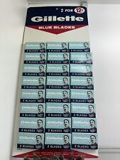 Vintage Gillette Blue Blades 2 for 12 Cent Store Display NOS Boston Mass. USA picture