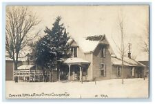 1910 Corner Hotel & Band Stand Chalmers Indiana IN RPPC Photo Antique Postcard picture