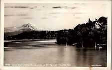 1930s SEATTLE WASHINGTON LAKE MT. RAINIER BOATS LAIDLAW RPPC POSTCARD 36-192 picture