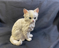 Vintage LEFTON 1517 White Persian Cat Figurine w Blue Eyes 6.25