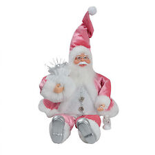 Children's Gifts For Home Christmas Atmosphere. Pink/White Santa Claus Statues picture