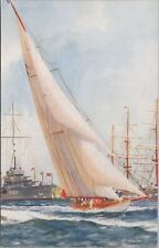 Postcard Ship Yacht Cambria Lord Camrose Won King's Cup 1929 picture