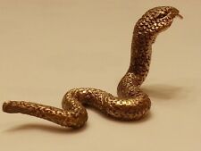 Brass Lucky Snake 2 Miniature Figurine Vintage Collect Animal Statue Home Decor picture