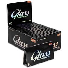 FULL BOX GLASS 1 1/4 CLEAR CELLULOSE Cigarette rolling papers - 24 Pack picture