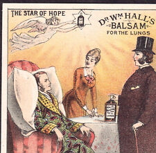 Dr Hall Star of Hope Angel Lung Cure 1800's Asthma Bottle Advertising Trade Card picture