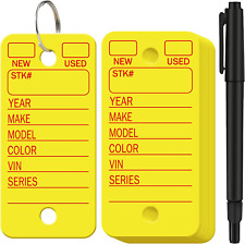 200 Pcs Poly Key Tags, Car Key Tags with 200 Pcs Rings and 2 Pcs Markers, Plasti picture