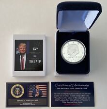  President Donald Trump...2021..MAGA..LIBERTY.. .999 Silver Overlay..with a COA* picture