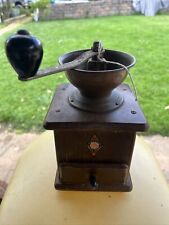 Antique Wooden Coffee Grinder Mill with Drawer Primitive 6x6” Vintage Old picture