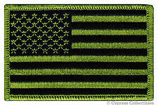 AMERICAN FLAG PATCH - US CAMO GREEN SUBDUED SHOULDER USA embroidered iron-on picture