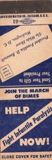 Vintage Matchcover Help Fight Infantile Paralysis Now picture