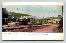 Pen Argyl PA Slate Belt Electric Street Railway Co Car Barn Power House Postcard picture