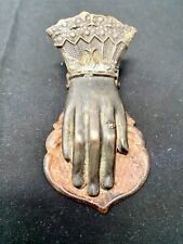 ANTIQUE BRASS ENGRAVED LADY HAND SHAPE PAPER CLIP 5.5