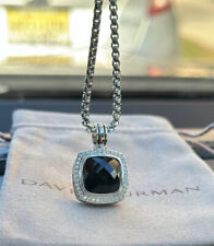 DAVID YURMAN Albion Sterling Silver 14mm Black-Onyx  Pave Diamond  Necklace picture