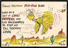 Postcard Famous Western Flu-Flu Bird Cactus Desert Comic Petley Southwestern USA picture