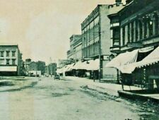C.1920s Woodstock, IL. Downtown. Main Street. Motor Car. Buildings. Vintage Card picture