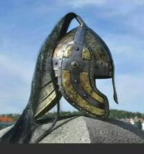 Christmas 18GA SCA LARP Medieval Bogato Engraved Fantasy Norman Viking Helmet picture