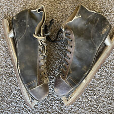 Vintage Black Leather Ice Skates. Cabin/Christmas Decor So Cool picture