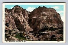 Bad Lands SD- South Dakota, Cedar Pass, Antique, Vintage c1929 Souvenir Postcard picture