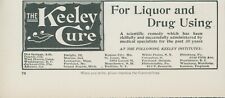 1910 Keeley Cure For Liquor Drug Scientific Remedy Institutes Vtg Print Ad CO2 picture