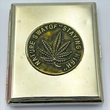 🍌 VINTAGE NATURE'S WAY OF STAYING HIGH CIGARETTE CASE MARIJUANA LEAF picture