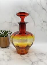 Vintage Rainbow Glass Tangerine Red Yellow MCM Decanter picture