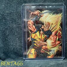 1992 Marvel Masterpieces Series 1 🔥 Wolverine vs Sabretooth Battle Spectra Etch picture