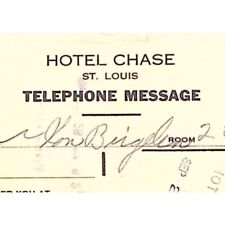 1944 ST LOUIS MISSOURI HOTEL CHASE TELEPHONE MESSAGE NOTICE Z152 picture