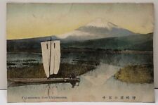 Japan Fuji-mountain from Ukijimanuma, Island Wetlands Swamp Colored Postcard E7 picture