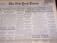 1935 FEB 19 NEW YORK TIMES - U. S. COURT BACKS GOVERNMENT ON GOLD - NT 1958 picture