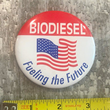 Biodiesel Fueling the Future American USA Flag Pinback Button picture