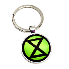 Extinction Rebellion Keyring, 30mm Ring Green and Black picture