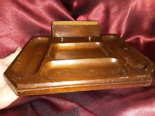 💥Vintage SWANK Mid Century Valet Caddy Wood Dresser Tray ~ Japan picture