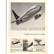 Boeing 1966 Advertising Print Ad Boeing 737 Chinook NASA SaturnV Lunar Orbiter picture