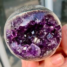 100g+ Natural Amethyst geode quartz ball crystal Start smiling sphere healing picture