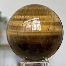 251g Natural Yellow Tiger Eye Sphere Crystal Ball Quartz Healing Reiki picture