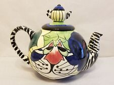 SWAK By Lydia Corneille RARE Clancey The Cat Teapot w/ Zebra Print picture