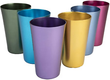 Set of 6 Anodized Aluminum Tumblers Color : Blue,Green,Gold,Red,Purple picture