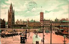 Vtg Postcard 1905 Liverpool England UK Pier Head & Overhead Rwy Lang's Series  picture