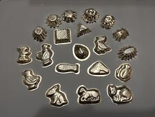 Vintage Lot Of 20 Metal Candy/Chocolate Molds- Small, Shapes And Animals picture