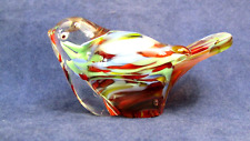 Vintage Wales Made in Japan Multicolored Paperweight Glass Bird. picture