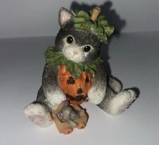 Enesco Calico Kittens “We’ve Carved A Perfect Friendship” Cat Halloween Figurine picture