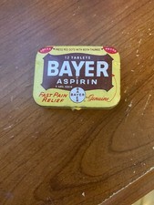 1960s Bayer Aspirin Tin with 3 Aspirins inside EX cond. picture
