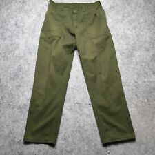 Vintage US Army Sateen Fatigue Pants Mens 32x30 Drab Green OG Vietnam/Korea Era picture