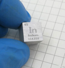 1Pcs Cube 10mm In Indium Metal Density Pure≥99.95% Carved for Element Collection picture