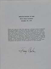 President Jimmy Carter Signed 1980 American Hostages Release Statement  picture