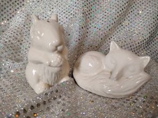 Vintage Squirrel And Fox Ceramic Salt And Pepper Shakers Set picture