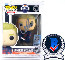 Autographed Signed Connor McDavid #75 Funko Pop Hockey NHL Beckett Authentic ✅ picture